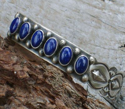 Native American Lapis Cuff Bracelet - sz 7 1/4